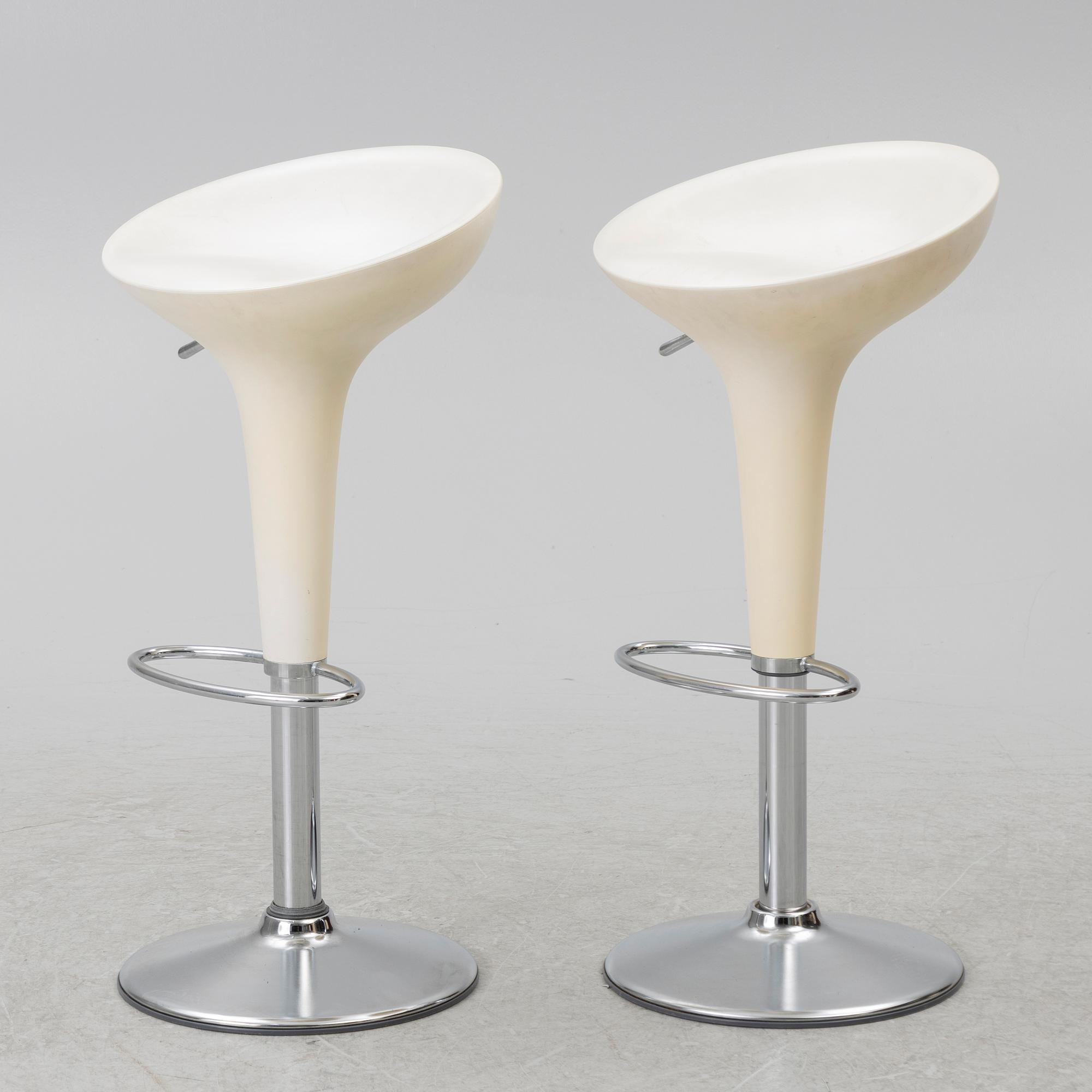 Stefano Giovannoni, bar stools, a pair, Bombo Swivel, Magis, early 2000s.