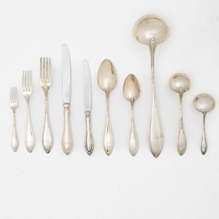 A Swedish silver cutlery set in case, mark of CG Hallberg, Stockholm 1913-17 (91 pieces).