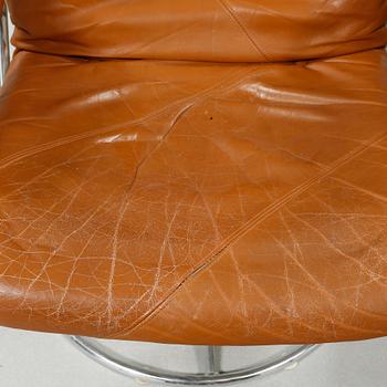 A pair of armchair and foot stools from Ikea, made in the fourth quarter of the 20th century.