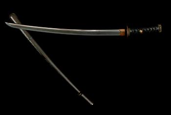 JAPANSKT SVÄRD, stål, sign bushū shimohara ju Hirotsugu, period Muromachi/ Momoyama (1392-1615).