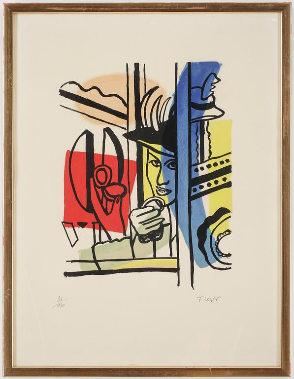 FERNAND LÉGER, färglitografi, signerad, numrerad 36/180.