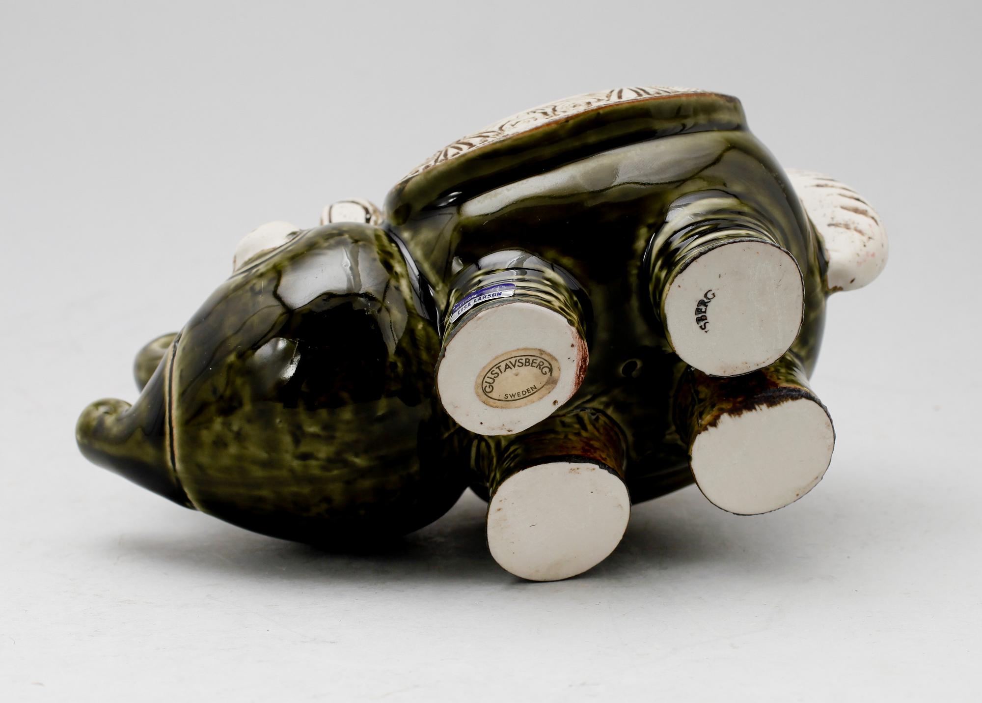 FIGUR, stengods, "Noshörning", Lisa Larson, Gustavsberg, 1970-tal.