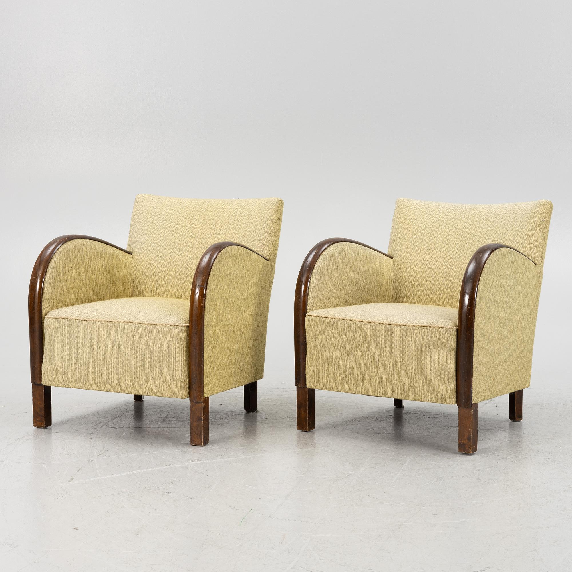 Armchairs, a pair, functionalism, 1930s/40s.