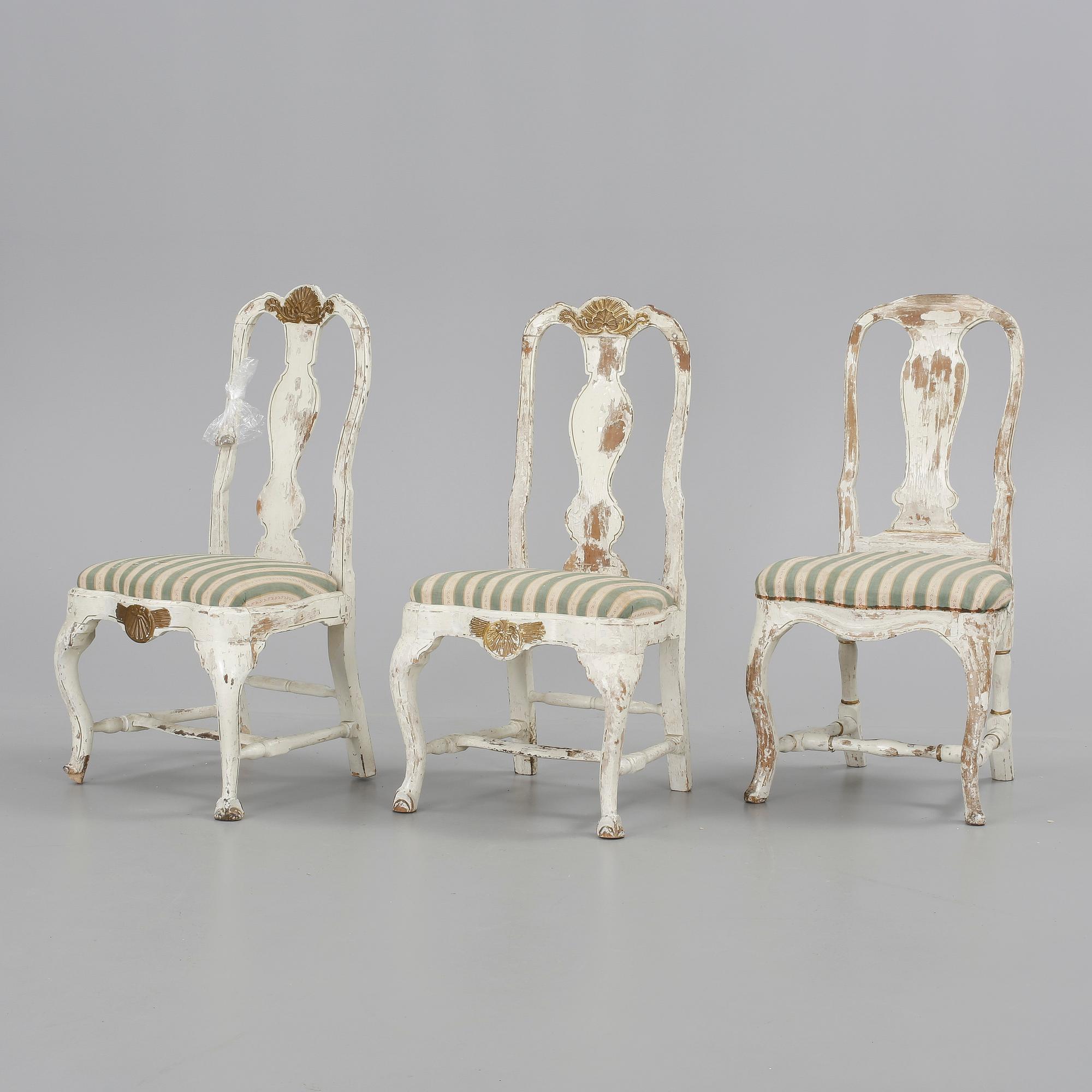 STOLAR, 3 st, rokoko, 1700-tal.