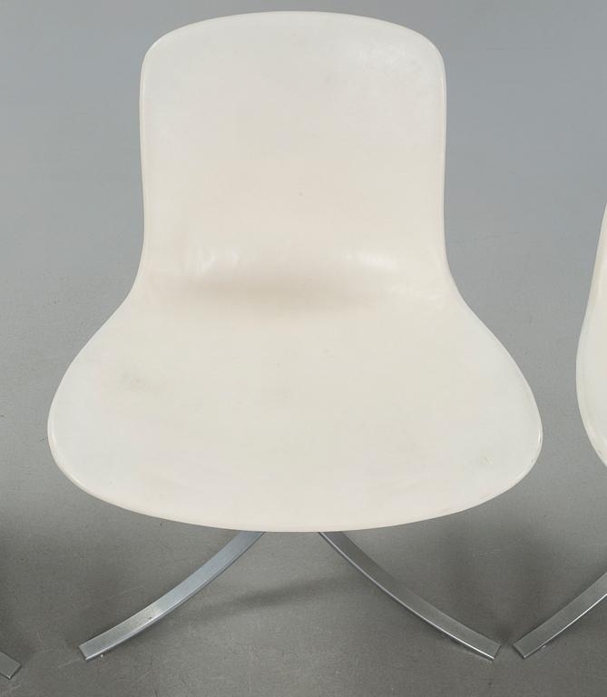 POUL KJAERHOLM, 4 stolar, "PK9",  Fritz Hansen, 1980-tal.