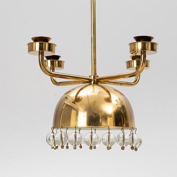 Erik Höglund, a brass ceiling lamp, Eriksmåla, Sweden, 1960's. Provenance Sven Lundh.