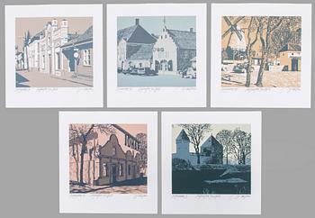 Illimar Paul, Grafikmapp med 10 blad, "Kuressaare", signerad.
