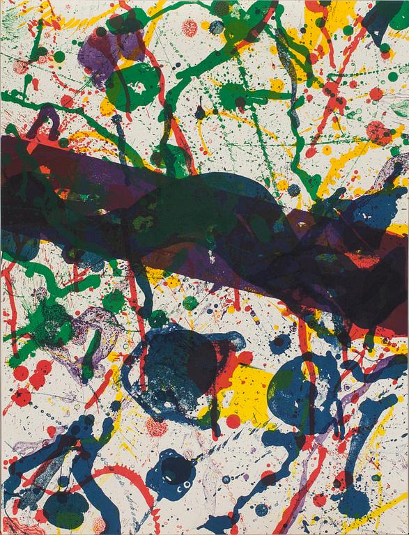 SAM FRANCIS, untitled ur "Poems dan le ciel", färglitografi, signerad och numrerad 91/100.