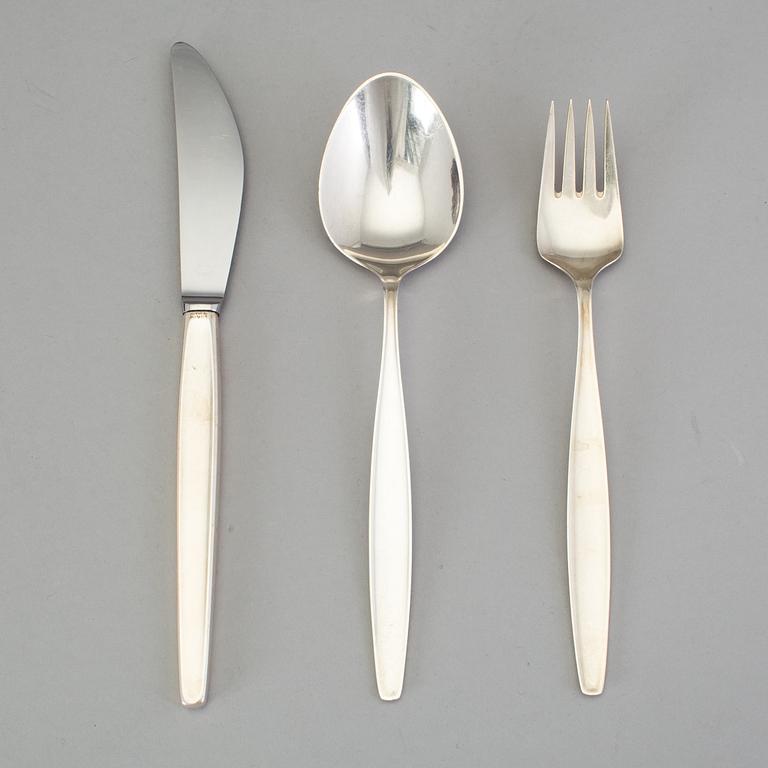 FIRMAN GEORG JENSEN, Köpenhamn efter 1953, Bestickservis, "Cypress" 36 delar, silver.