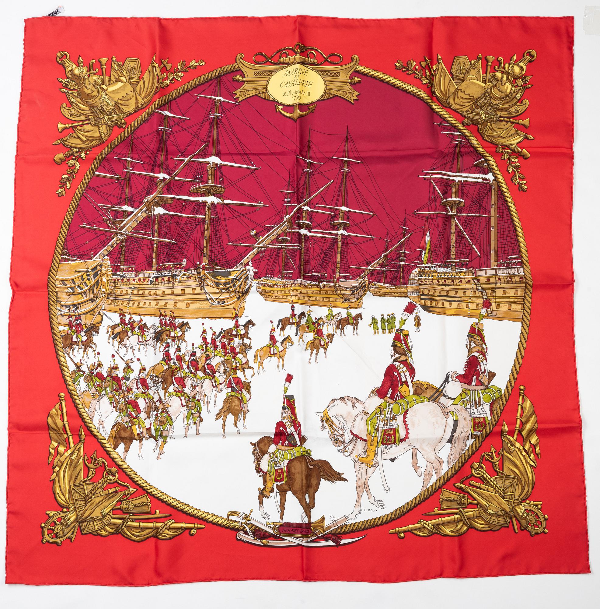 Hermès, scarf, "Marine et Cavalerie".
