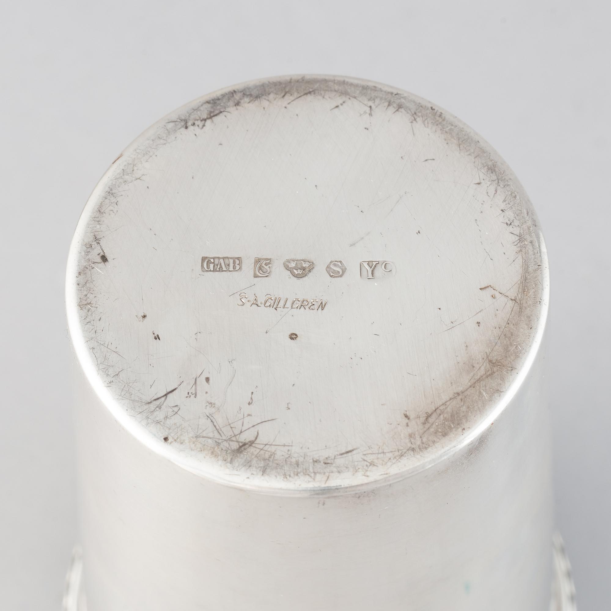Sven-Arne Gillgren, bägare, silver, GAB, Eskilstuna, 1973.