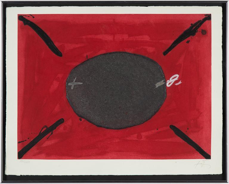 Antoni Tàpies, färglitografi, signerad XLIV/LXXXII.