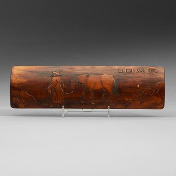 A Chinese bamboo wrist rest, presumably late Qing dynasty.