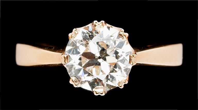 RING, gammalslipad diamant, 2.33 ct.