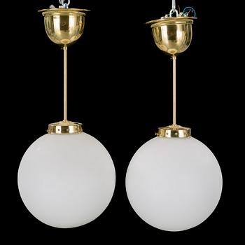 A pair of ceiling lamps, second half of the 20th century.