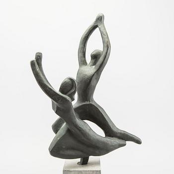 JONAS FRÖDING, skulptur signerad patinerad brons.