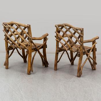 TRÄDSGÅRDMÖBEL, 5 delar, sk grenmöbel, 1900-tal.