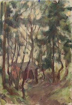 LOTTE LASERSTEIN, olja på duk, pannå samt krita, 3 st varav 2 sign.