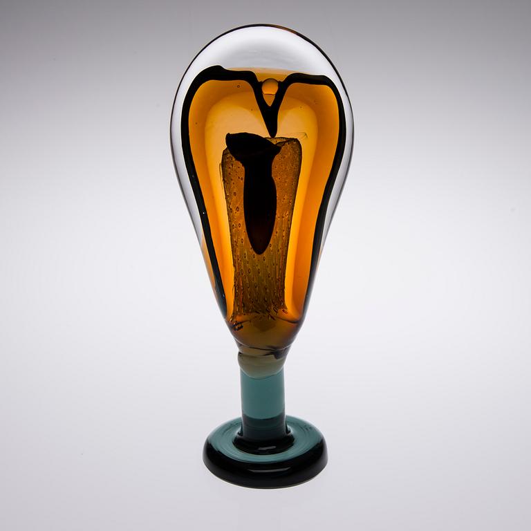 GLASSKULPTUR, "Lollipop", signerad Oiva Toikka, numrerad 63/100 Nuutajärvi 2008.