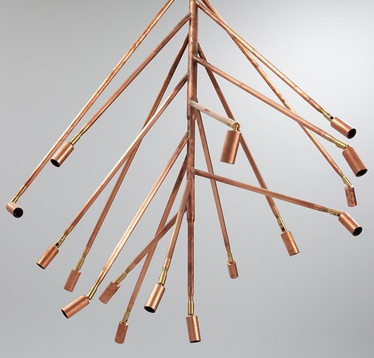 Jonas Bohlin, a 'Kvist 16' copper ceiling light, Örsjö Belysning.