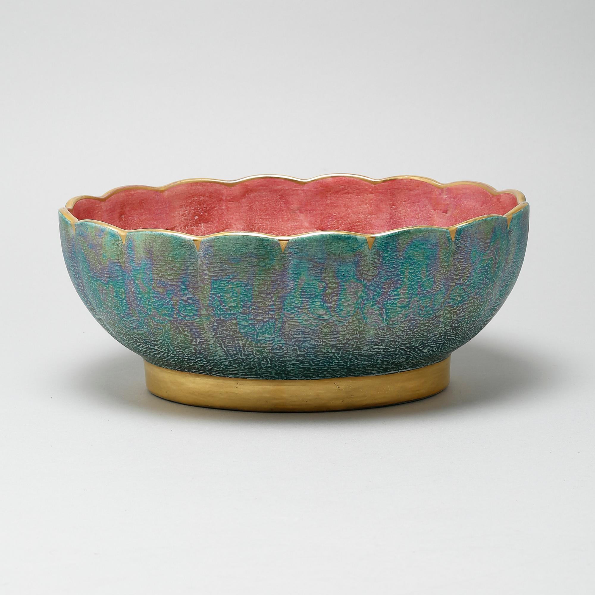 An eathenware bowl by Josef Ekberg for Gustavsberg, signed, first half of the 20th century.