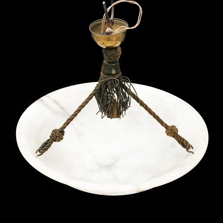 An alabaster ceiling lamp for one light bulb. !920s-1930s.