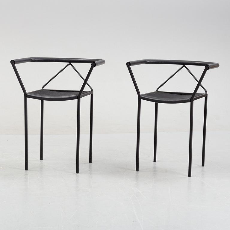 Maurizio Peregalli, a pair of 'Poltroncina' chairs for Zeus Noto, Italy. The model designed 1984.