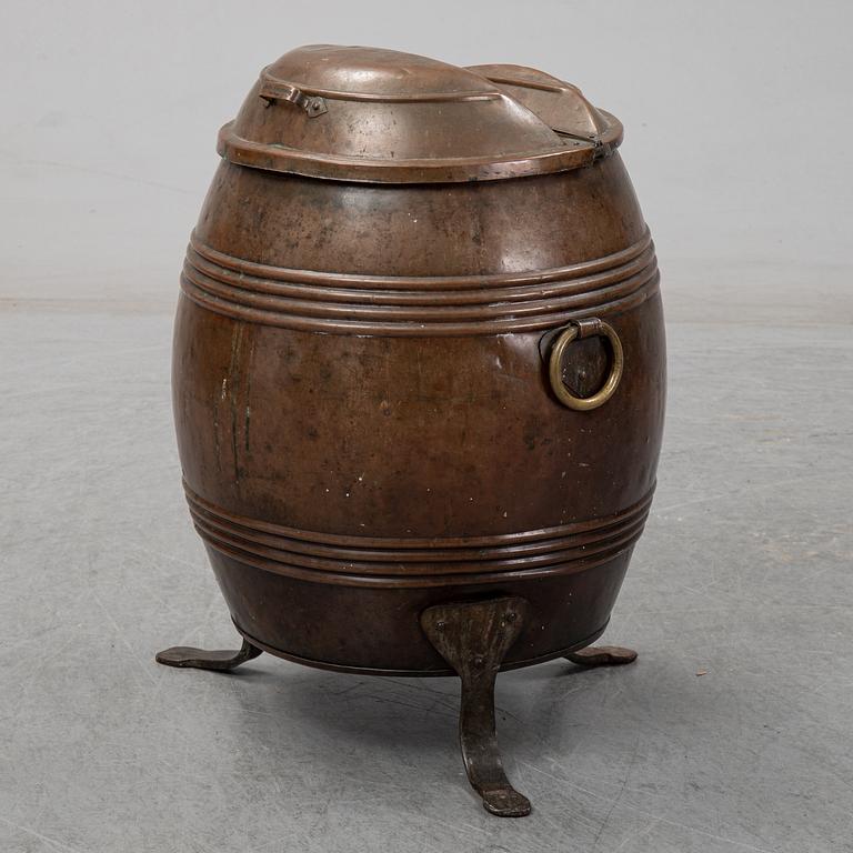 A ca 1900 copper barrel.