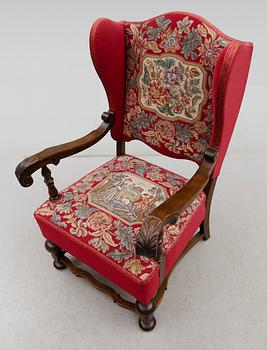 FÅTÖLJ, barockstil, 1900-talets mitt.
