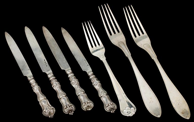 MOCKA- samt KAFFESKEDAR, 17 st, silver, C.G Hallberg, Stockholm, 1900-tal, total vikt 269.