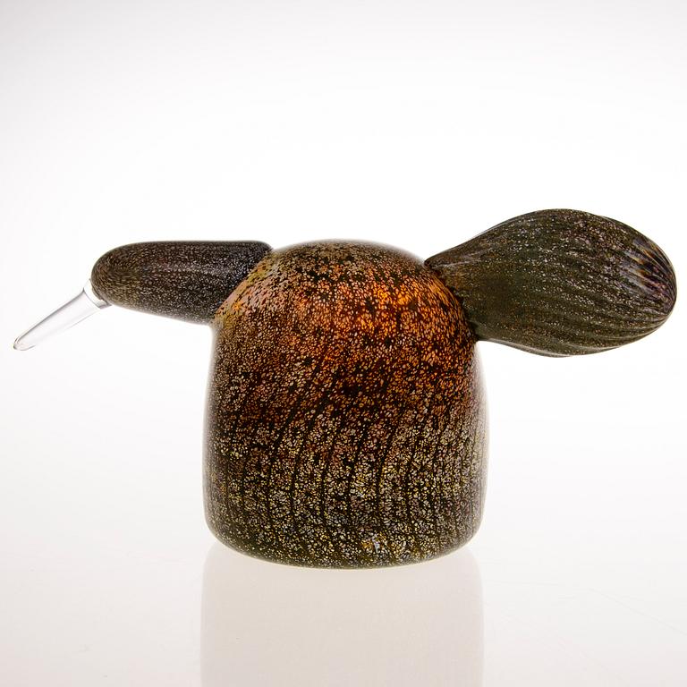 OIVA TOIKKA, GLASFÅGEL, 'Haikara-emo', signerad O. Toikka, Nuutajärvi, 1990-tal.