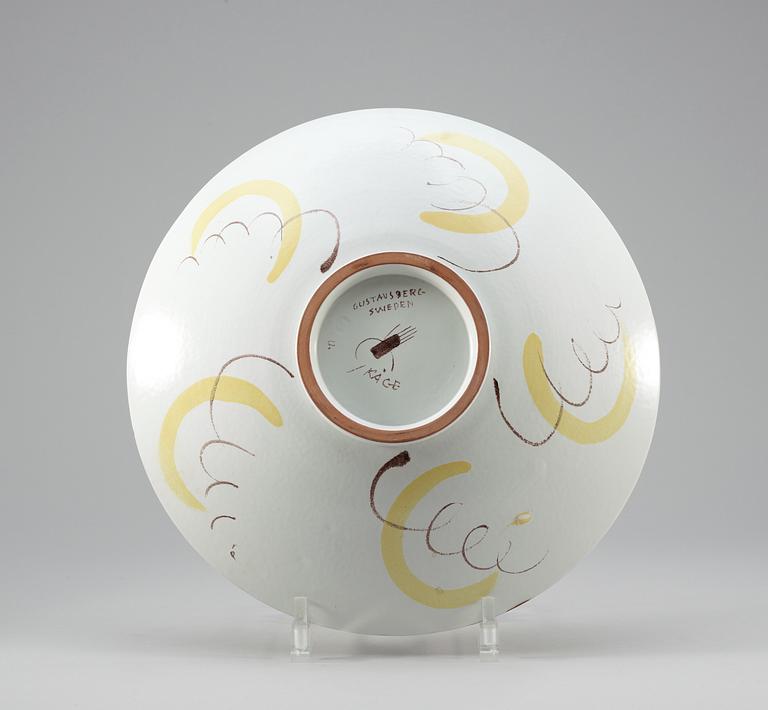 A Wilhelm Kåge faience dish, Gustavsberg Studio 1951.