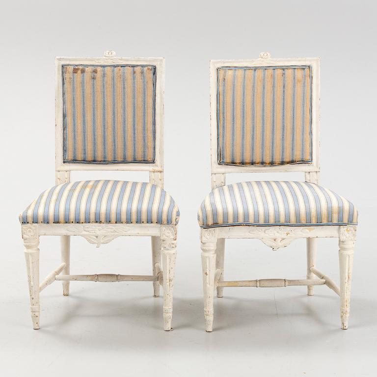 A pair of Gustavian chairs, late 18th Century.