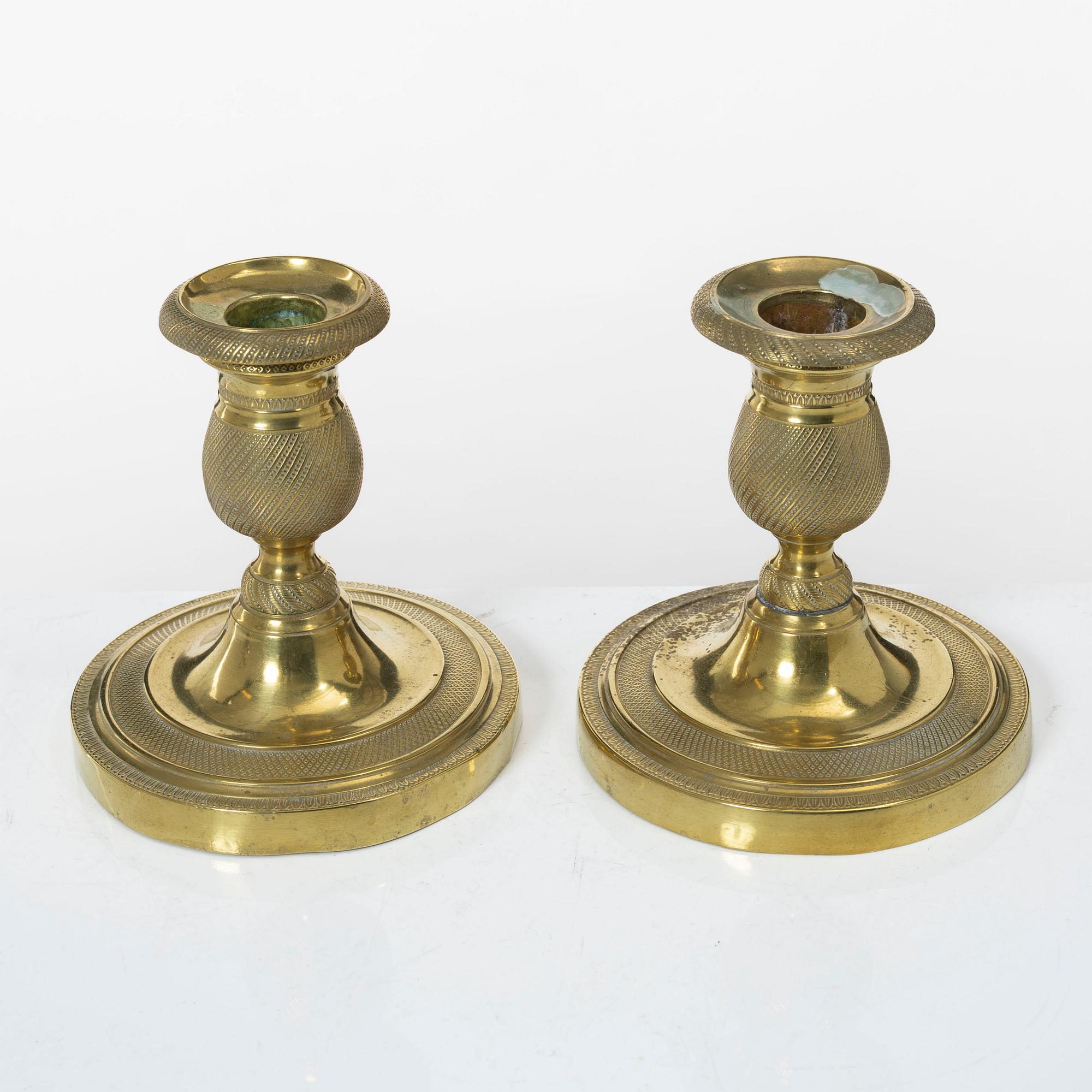 A pair of candle sticks, Empire, France, first half of the 19th century.