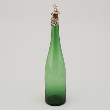 A silver mounted winebottle, Birmingham 1839.