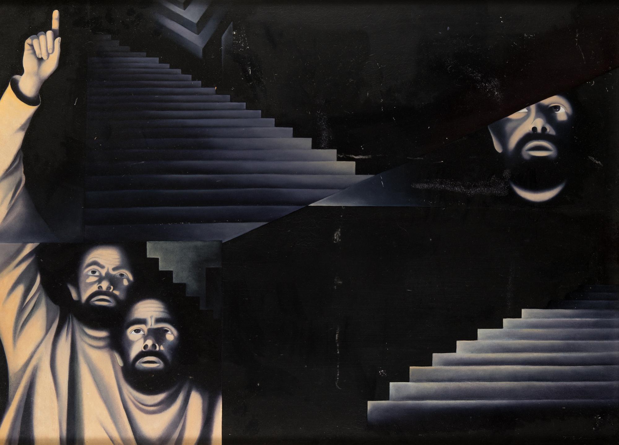 Totte Mannes, oil on board, signed.