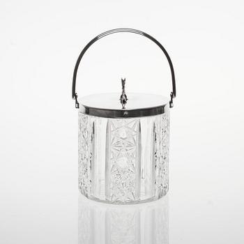 KÄRL med LOCK, försilvrad och kristall, art déco, Athur Krupp Berndorfer, Metallwarenfabrik, Österrike 1920-tal.