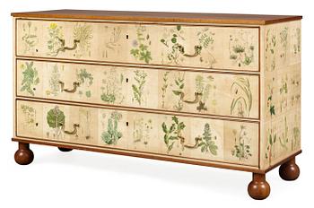 658. A Josef Frank chest of drawers, "Flora, Firma Svenskt Tenn, model 1050.
