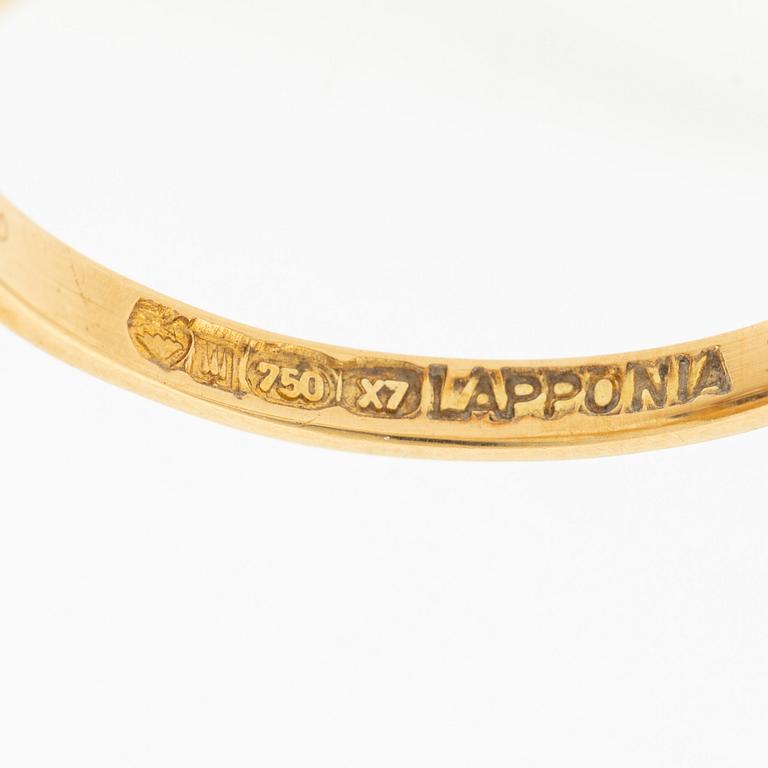 Lapponia, ring 18K gold set with round brilliant and eight-cut diamonds. Finland 1975.