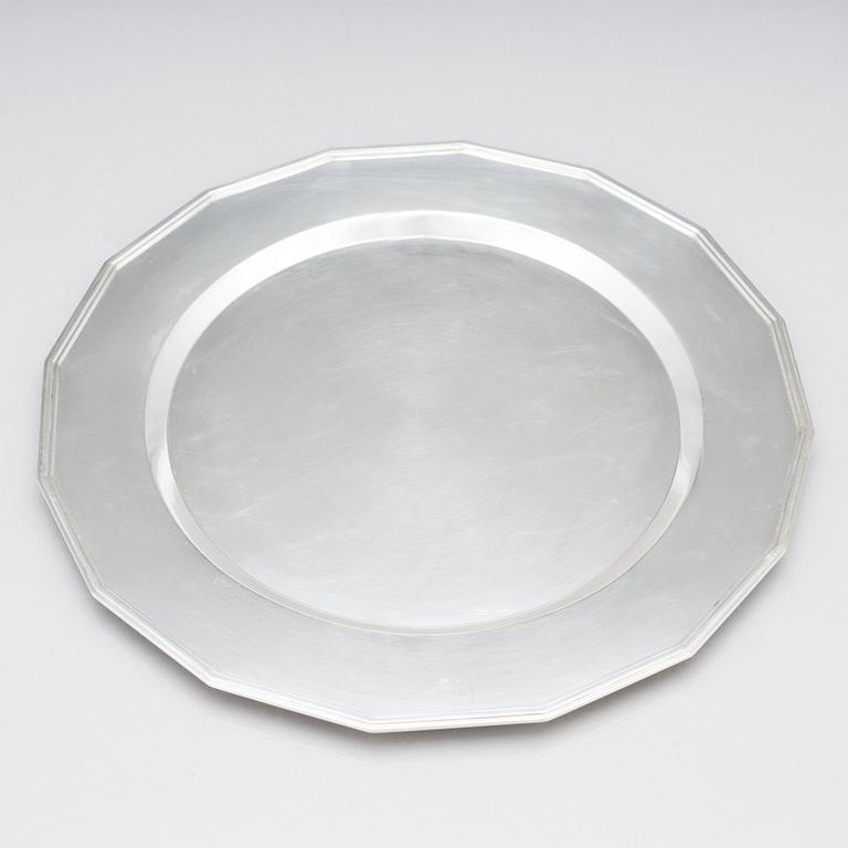 Wiwen Nilsson, a set of 18 sterling silver plates, Lund Sweden 1956- 1962.