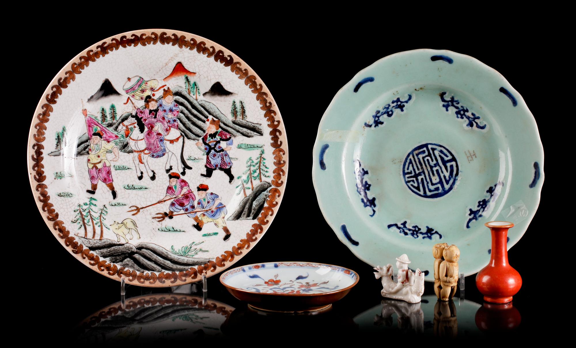 PARTI KINA, porslin  6 delar. 1700-1900-tal.