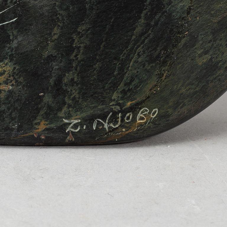 A ZACHARIAH NJOBO stone sculpture, signed.