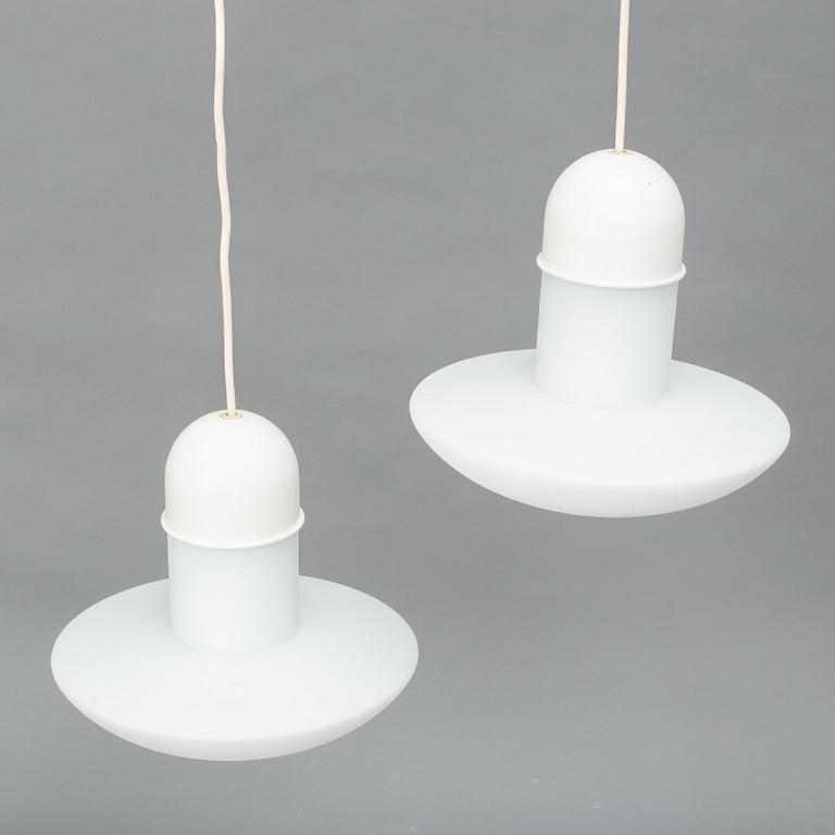 Ceiling lamps, a pair, Glashütte Limburg, second half of the 20th century.