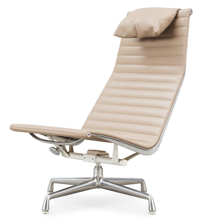 Charles & Ray Eames, A Charles & Ray Eames, 'EA-119' beige leather and aluminium chair, Vitra.