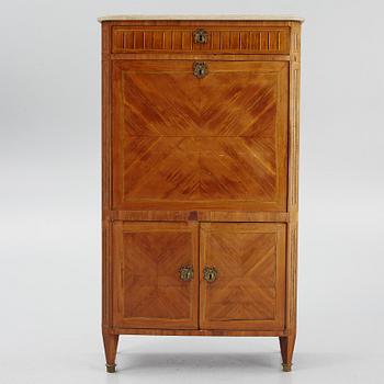 A presumably Dutch Louis XVI parquetry secretaire, late 18th century.