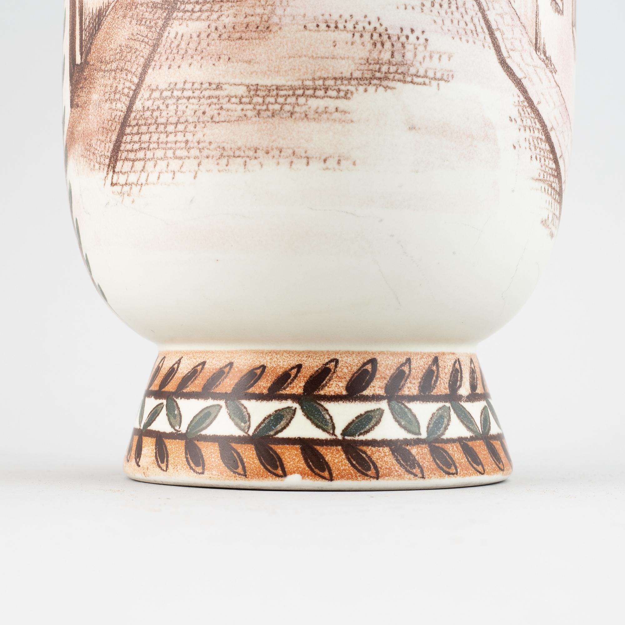 Oskar Dahl, a stoneware vase, Unik 104, Rörstrand 1944.
