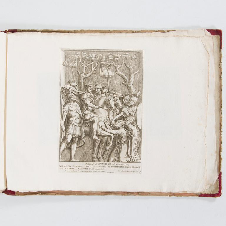 A book with classical Roman illustrations by Giovanni Pietro Bellori, etchings, dated 1693.