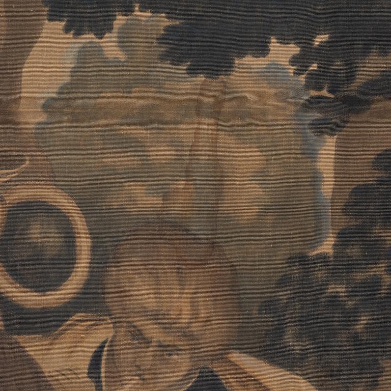 Painted wallpaper, Europe, circa 1900. 440 x 320 cm.