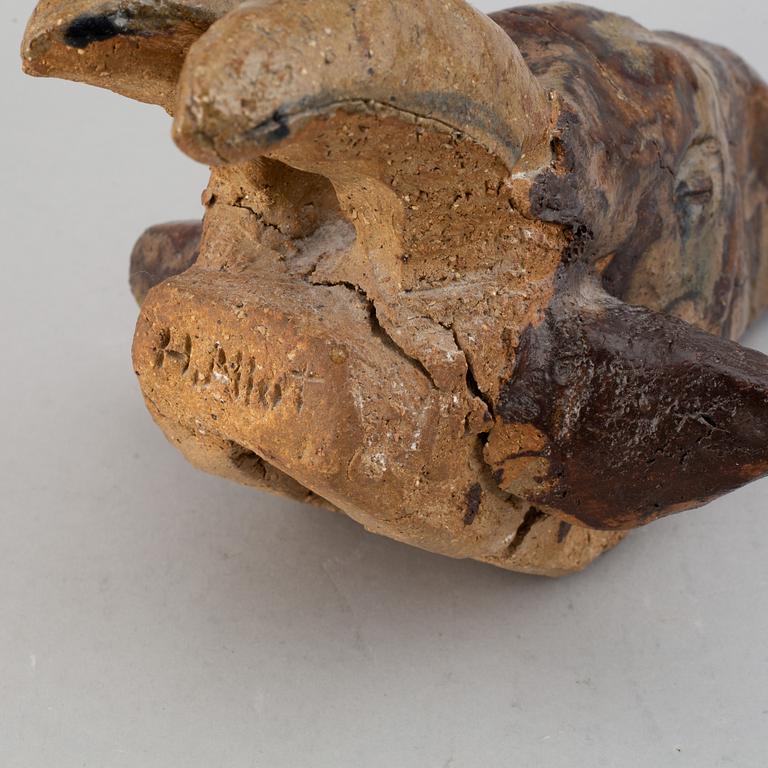 Henrik Allert, skulptur, stengods, delvis glaserad, signerad.