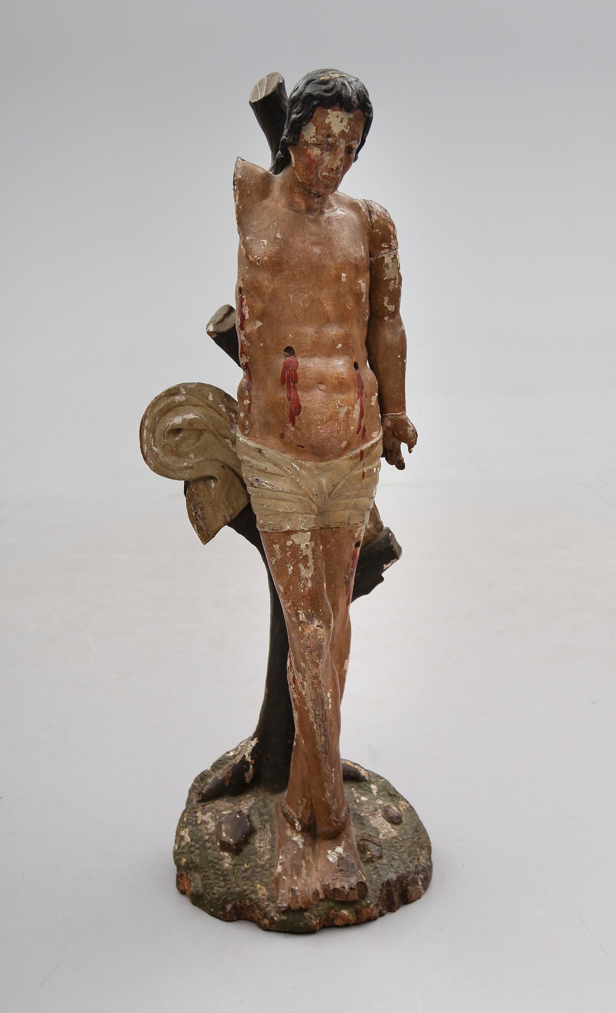 SKULPTUR, skuret trä, 1600-/1700-tal.